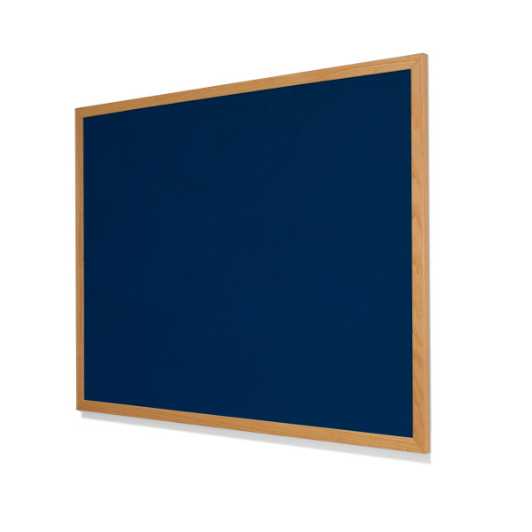 2214 Blue Berry Colored Cork Forbo Bulletin Board with Narrow Red Oak Frame